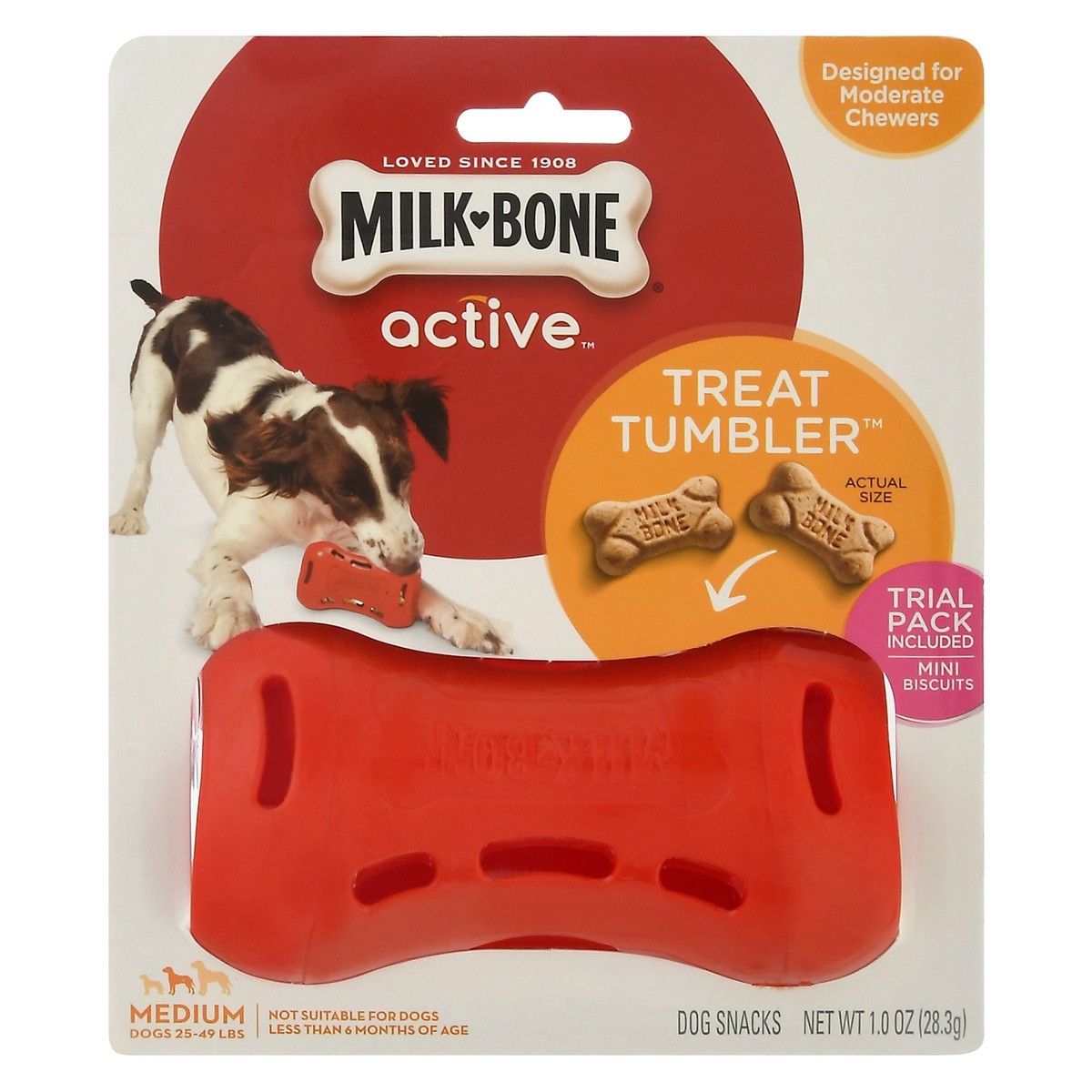 slide 1 of 11, Milk-Bone Active Medium (Dogs 25-49 lbs) Dog Snacks 1 oz, 1 ct