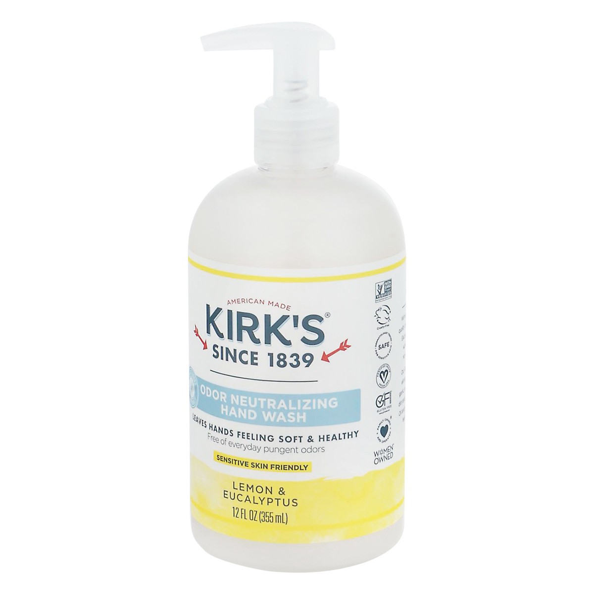 slide 6 of 9, Kirk's Lemon Eucalyptus Odor Neutralizing Hand Wash 12 fl oz, 12 fl oz