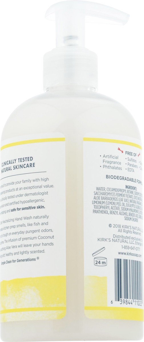 slide 9 of 9, Kirk's Lemon Eucalyptus Odor Neutralizing Hand Wash 12 fl oz, 12 fl oz