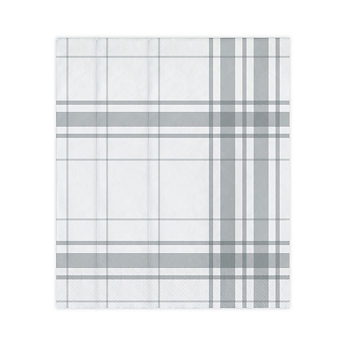 slide 1 of 1, Better Than Linen Plaid Guest Towels - Grey, 32 ct