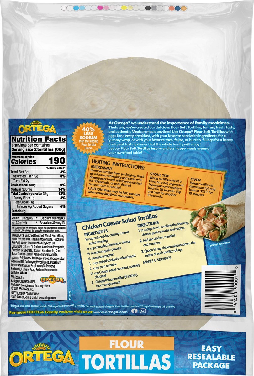slide 2 of 7, Ortega Flour Tortillas 14 oz, 14 oz
