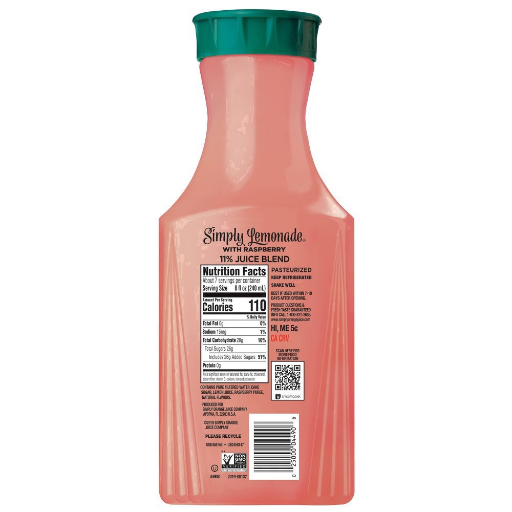 slide 38 of 76, Simply Lemonade with Raspberry, All Natural Non-GMO, 52 fl oz, 52 fl oz