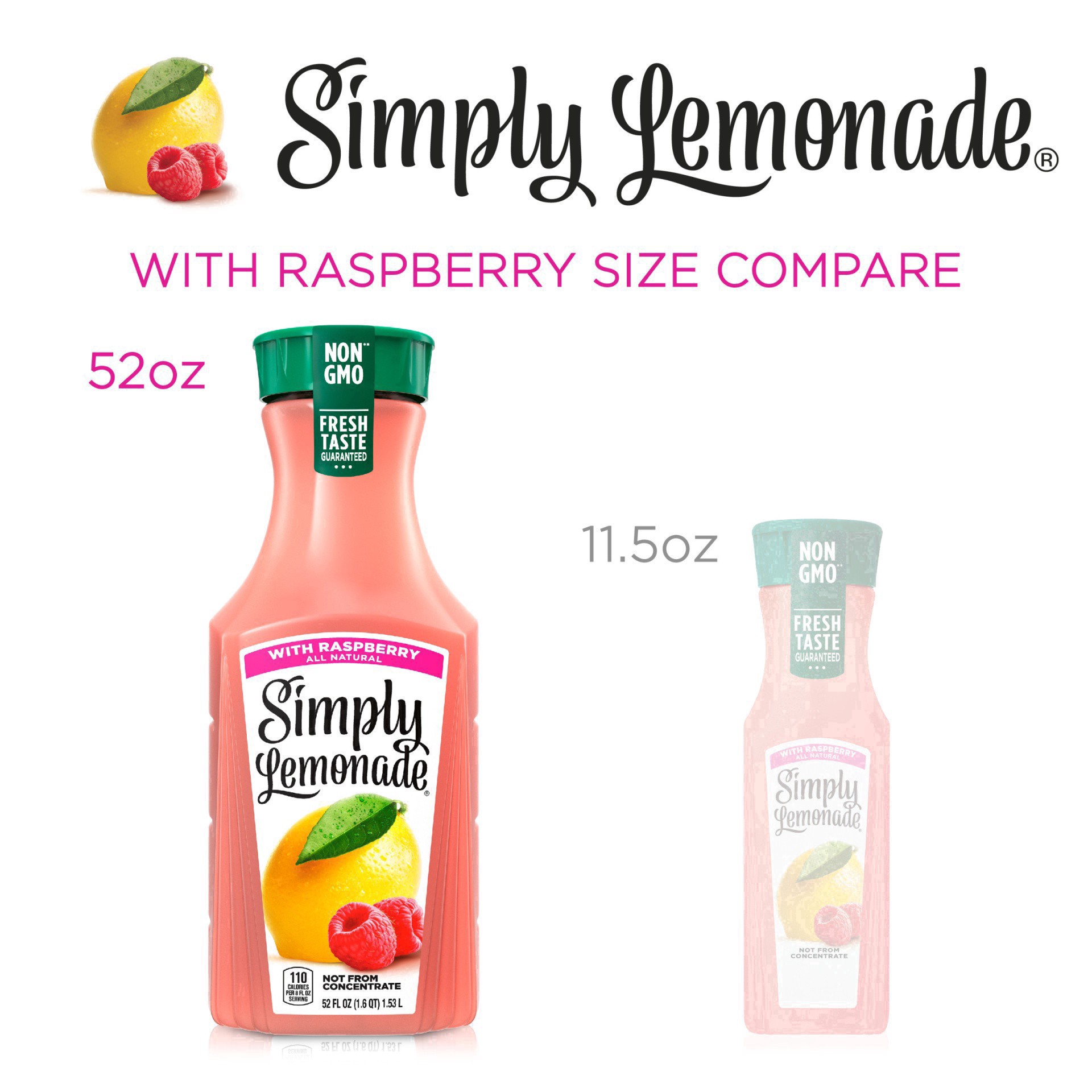 slide 67 of 76, Simply Lemonade with Raspberry, All Natural Non-GMO, 52 fl oz, 52 fl oz