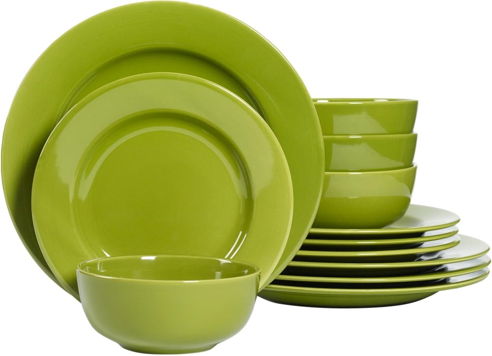 slide 1 of 1, Dash of That Amalfi 12-Piece Dinnerware Set - Asparagus, 12 ct