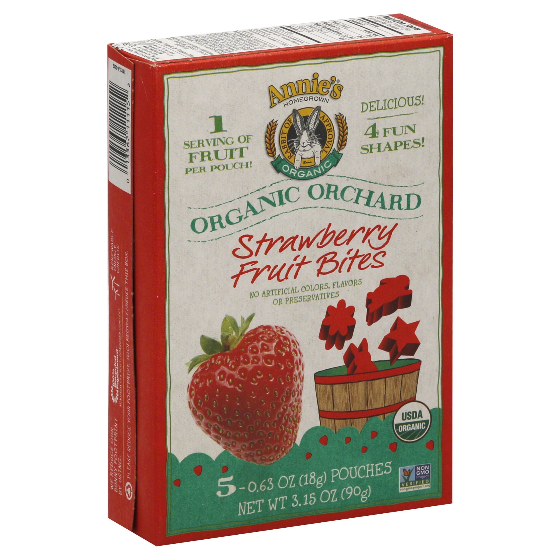 slide 1 of 1, Annie's Organic Strawberry Apple Fruit Bites, 5 ct; 3.15 oz