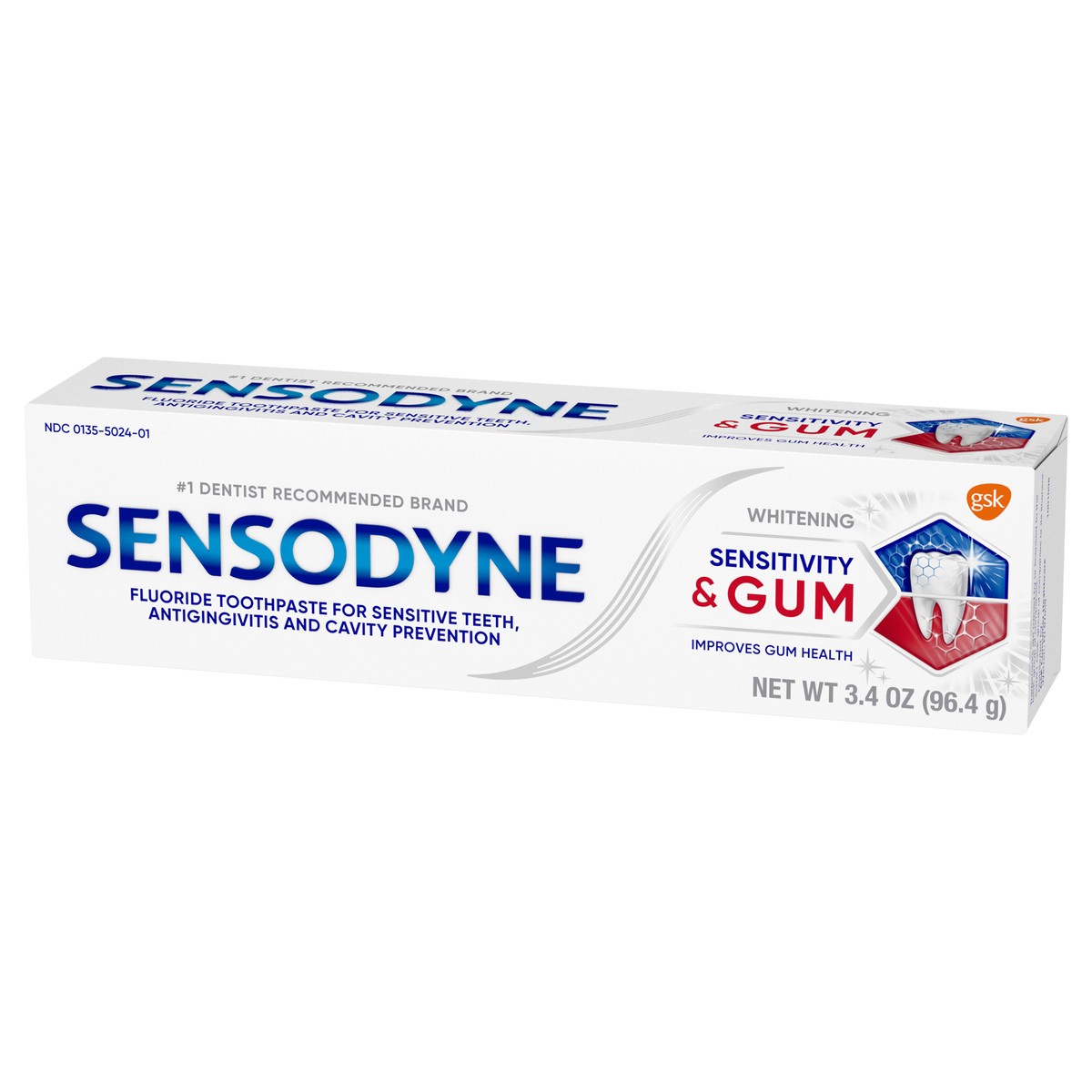 slide 6 of 10, Sensodyne + Gum Whitening Single Pack, 2 ct