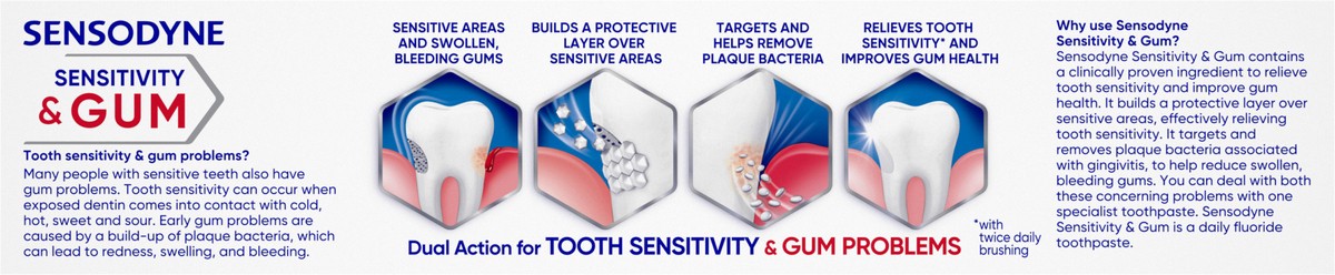 slide 4 of 10, Sensodyne + Gum Whitening Single Pack, 2 ct