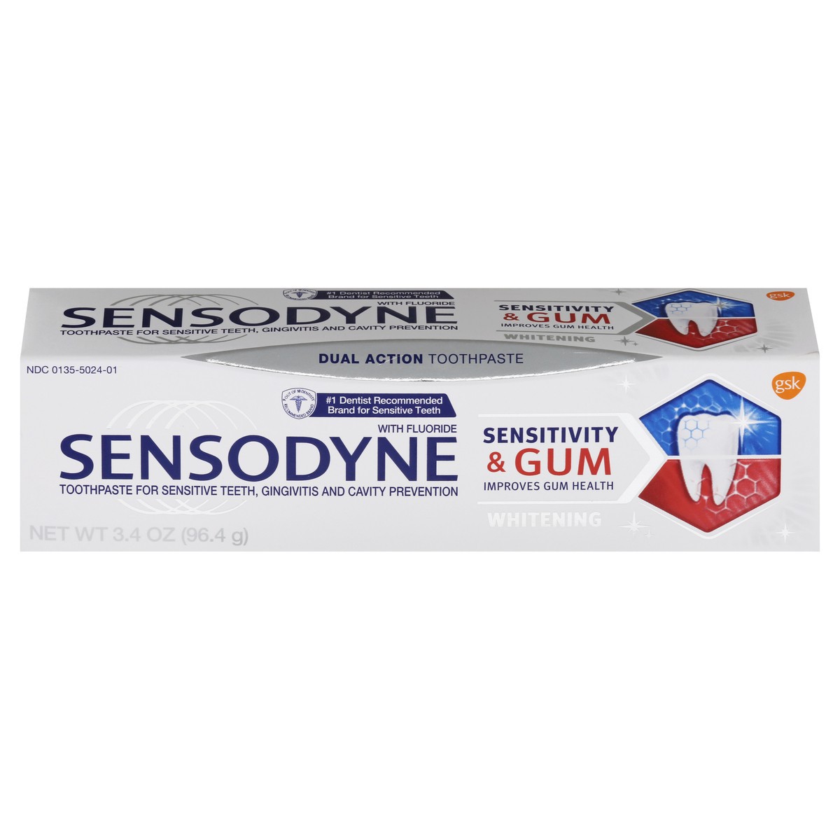 slide 1 of 10, Sensodyne + Gum Whitening Single Pack, 2 ct