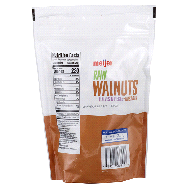 slide 3 of 5, Meijer Unsalted Raw Walnut Hales & Pieces, 10 oz