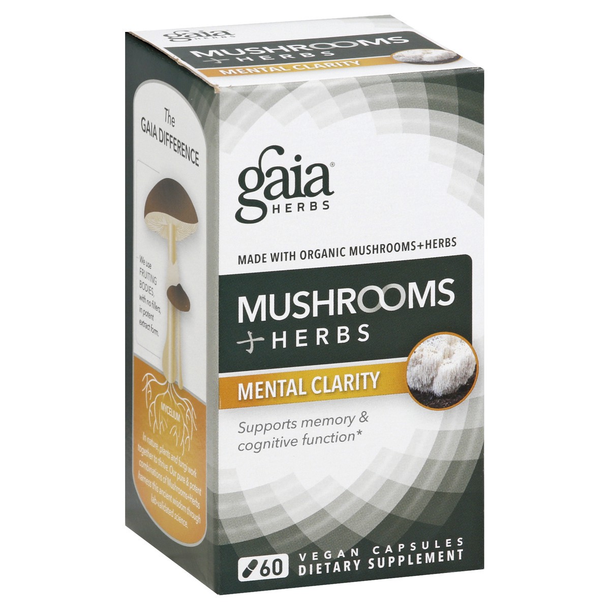 slide 5 of 10, Gaia Herbs Mushrooms Herbs 60 ea, 60 ct