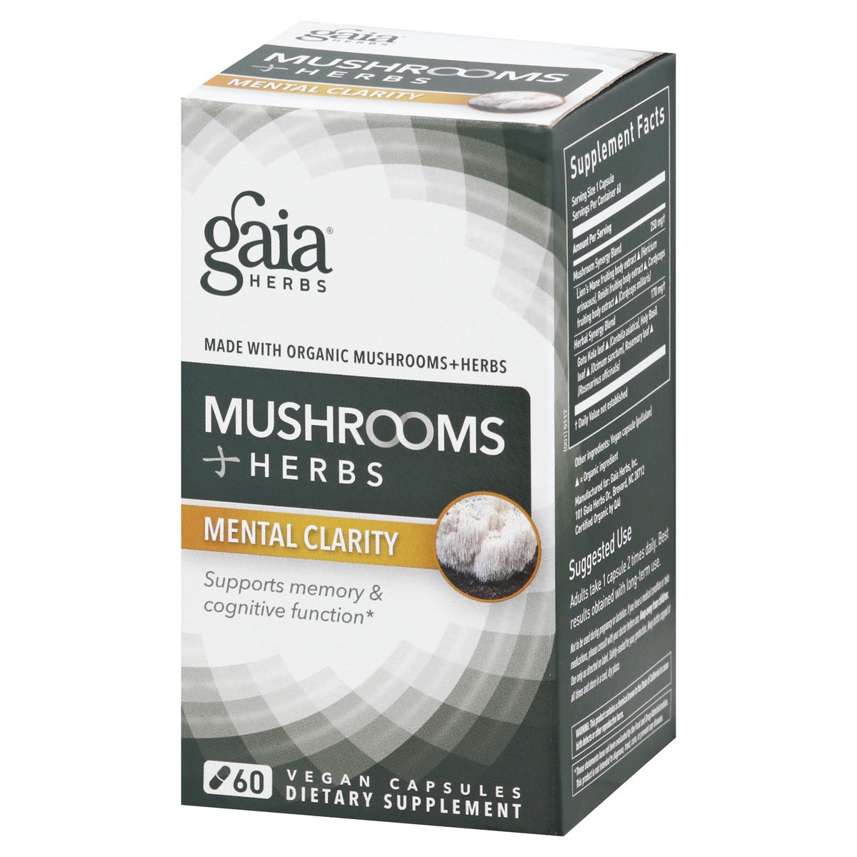 slide 4 of 10, Gaia Herbs Mushrooms Herbs 60 ea, 60 ct