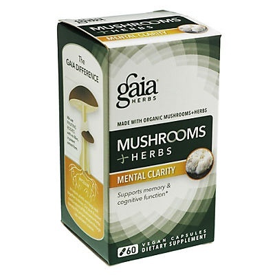 slide 1 of 1, Gaia Herbs Mushrooms Herbs 60 ea, 60 ct
