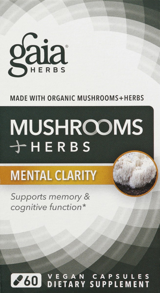 slide 1 of 10, Gaia Herbs Mushrooms Herbs 60 ea, 60 ct