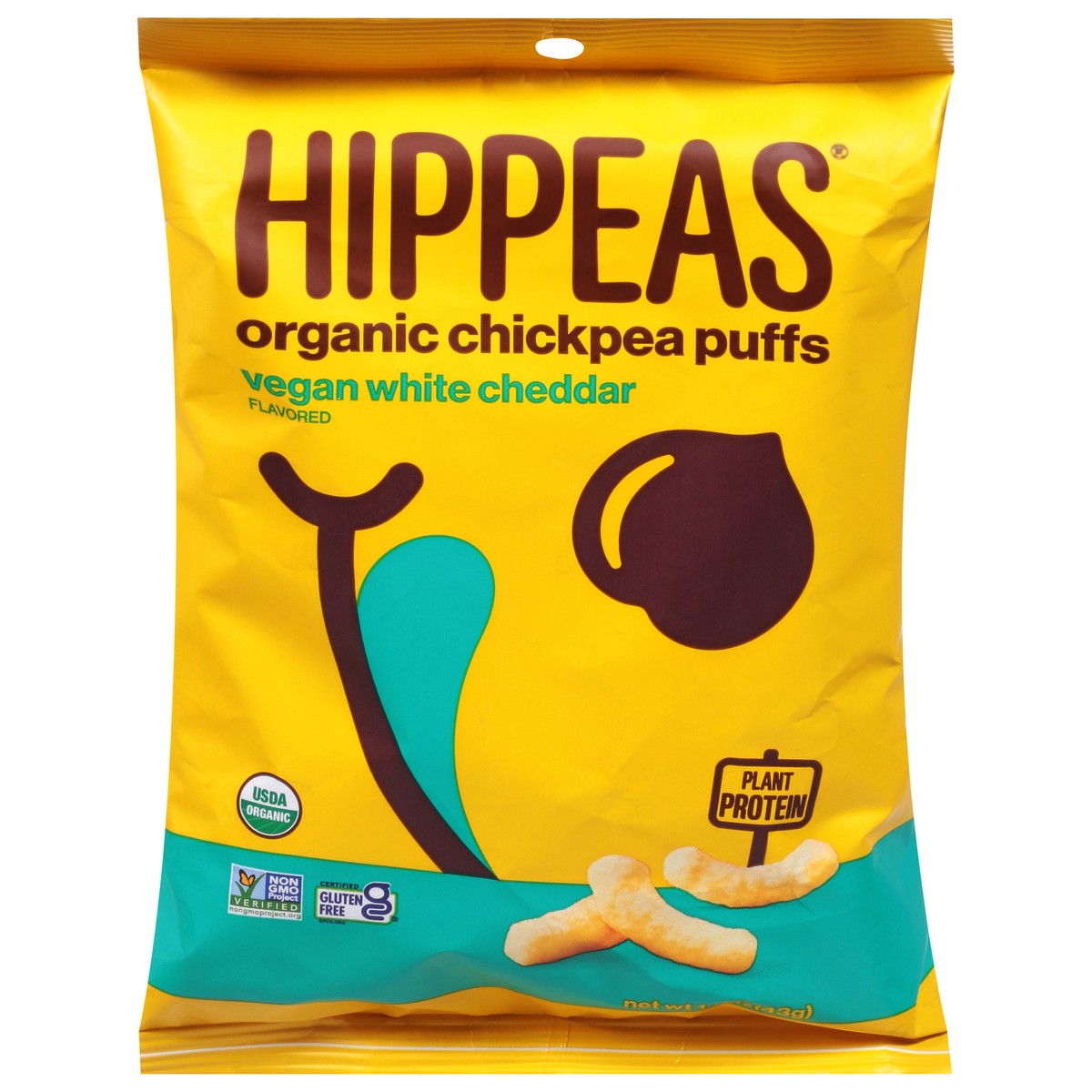 slide 1 of 9, HIPPEAS Organic Vegan White Cheddar Flavored Chickpea Puffs 1.5 oz, 1.5 oz