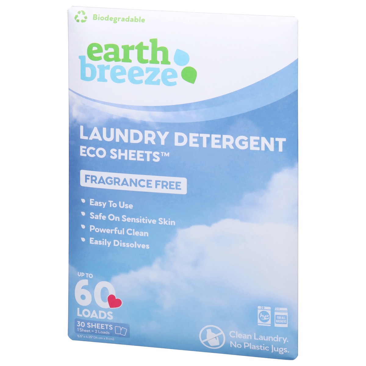 slide 4 of 4, Earth Breeze - Fragrance Free Laundry Sheet (60 Count), 60 ct