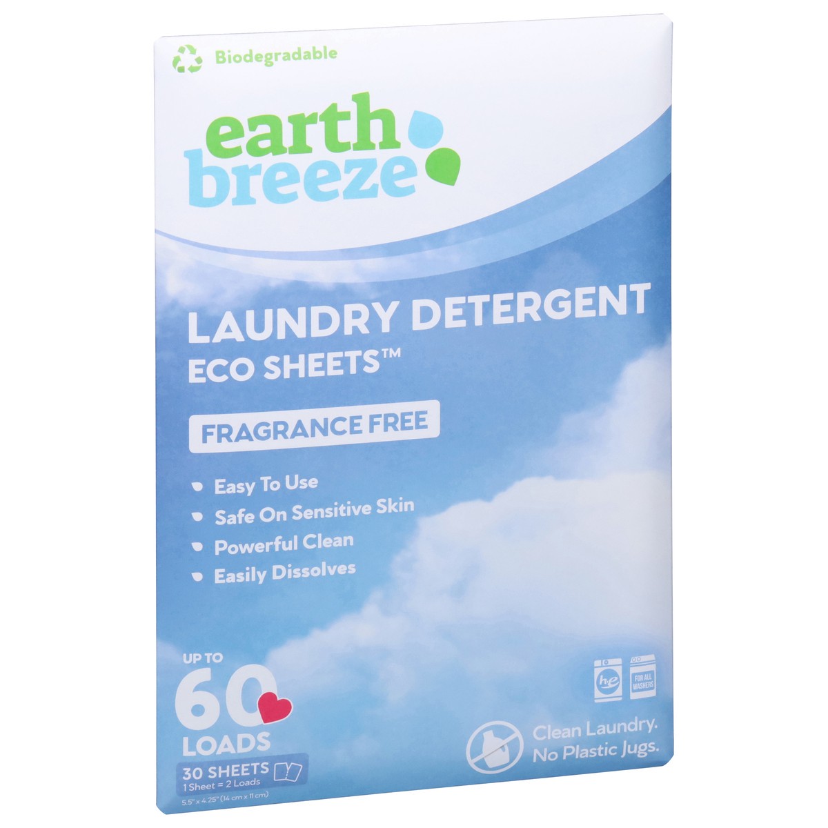 slide 2 of 4, Earth Breeze - Fragrance Free Laundry Sheet (60 Count), 60 ct