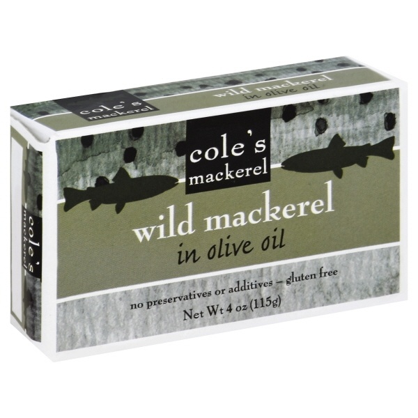 slide 1 of 1, Cole's Wild Mackerel In Olive Oil, 