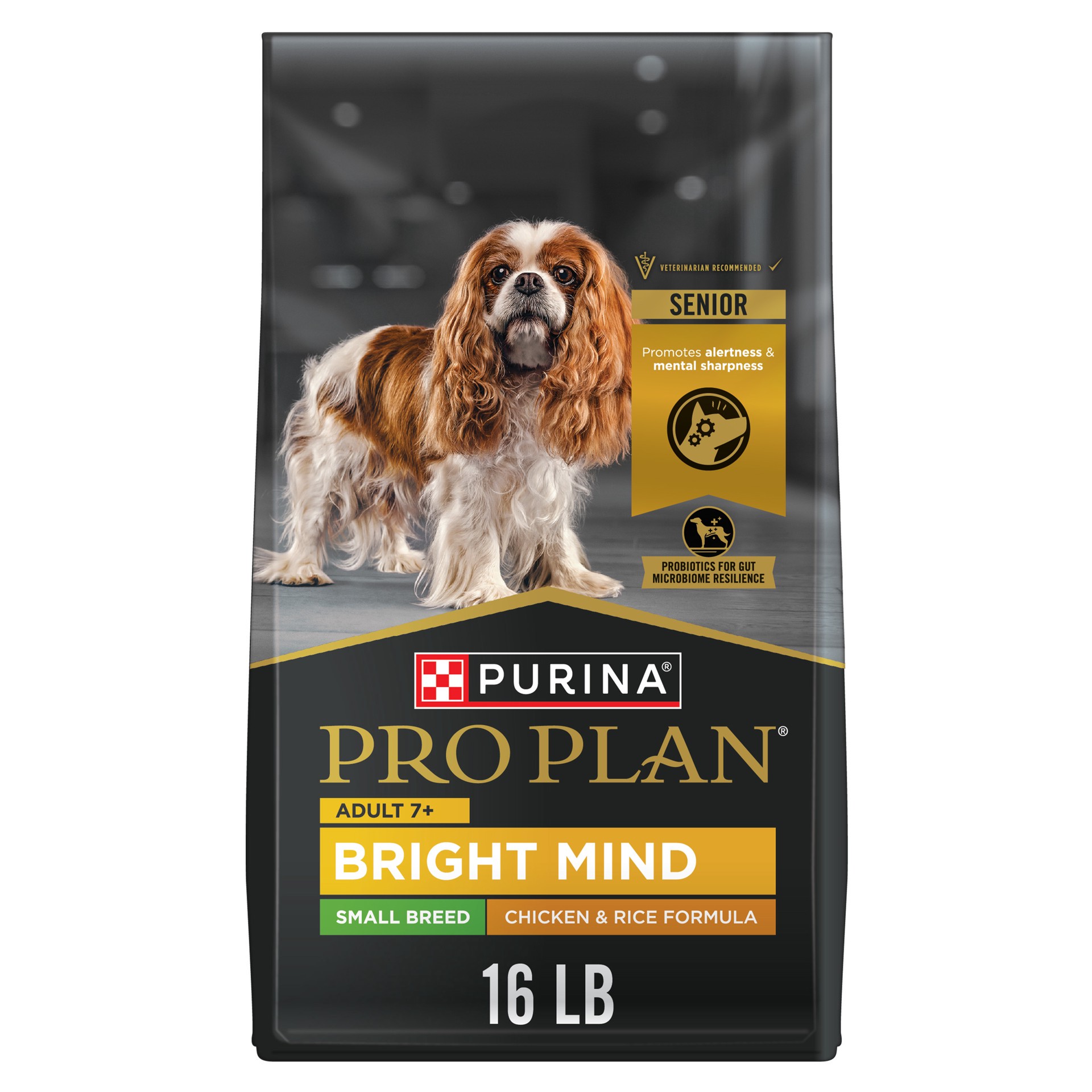 slide 1 of 9, Pro Plan Purina Pro Plan Small Breed Senior Dog Food Bright Mind Seven Plus Chicken and Rice Formula, 16 lb