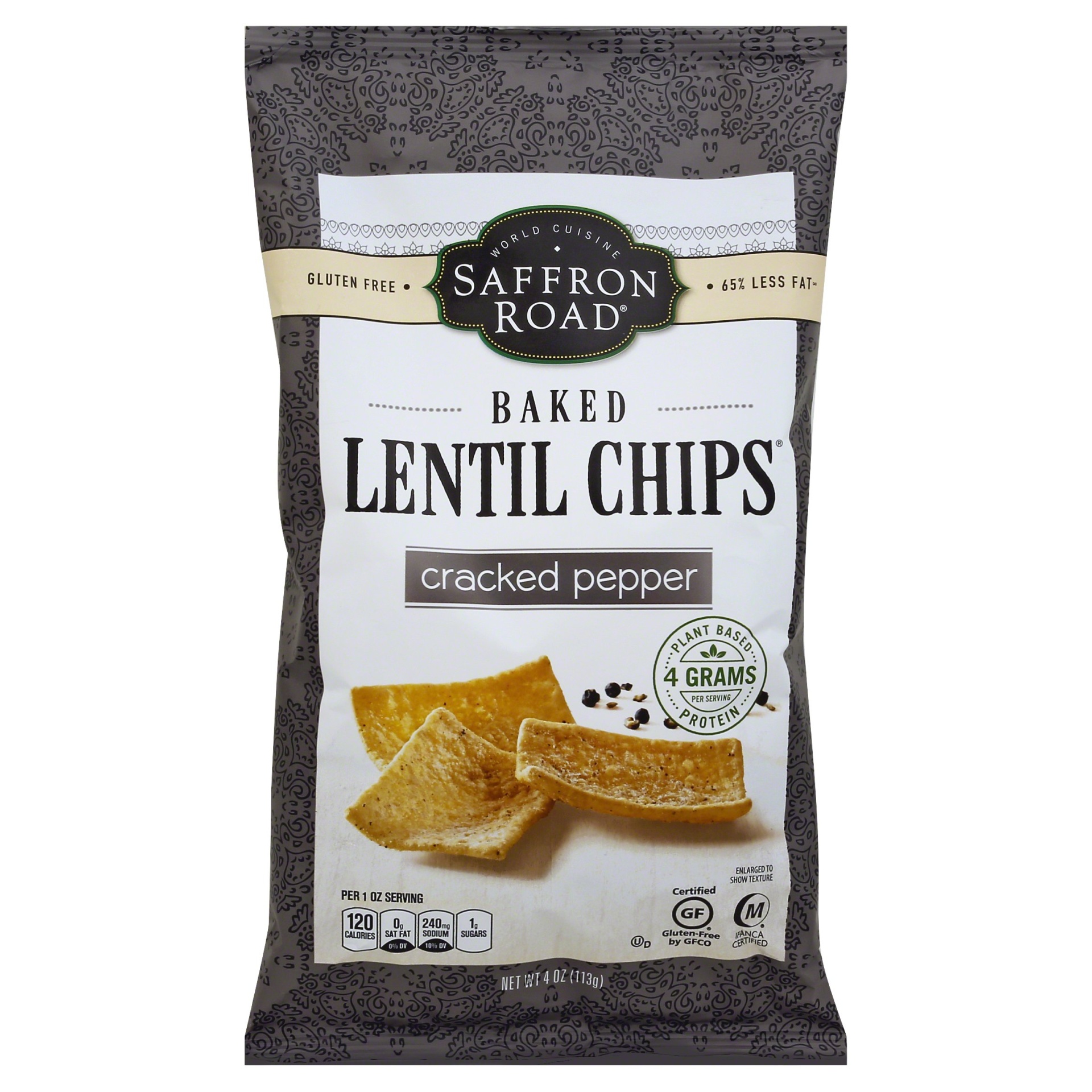 slide 1 of 1, Mediterranean Snacks Baked Cracked Pepper Lentil Chips, 4 oz