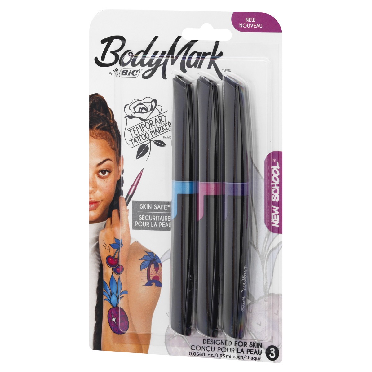 slide 8 of 9, BodyMark New School Temporary Tattoo Marker 3 ea, 3 ct