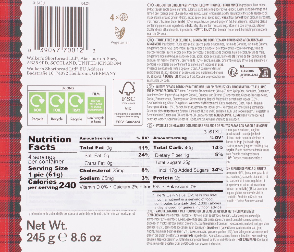 slide 2 of 14, Walkers Gingerbread Mince Pies - 8.6 oz, 8.6 oz