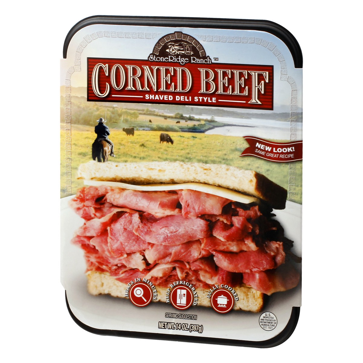 slide 3 of 9, StoneRidge Ranch Shaved Deli Style Corned Beef 14 oz, 14 oz