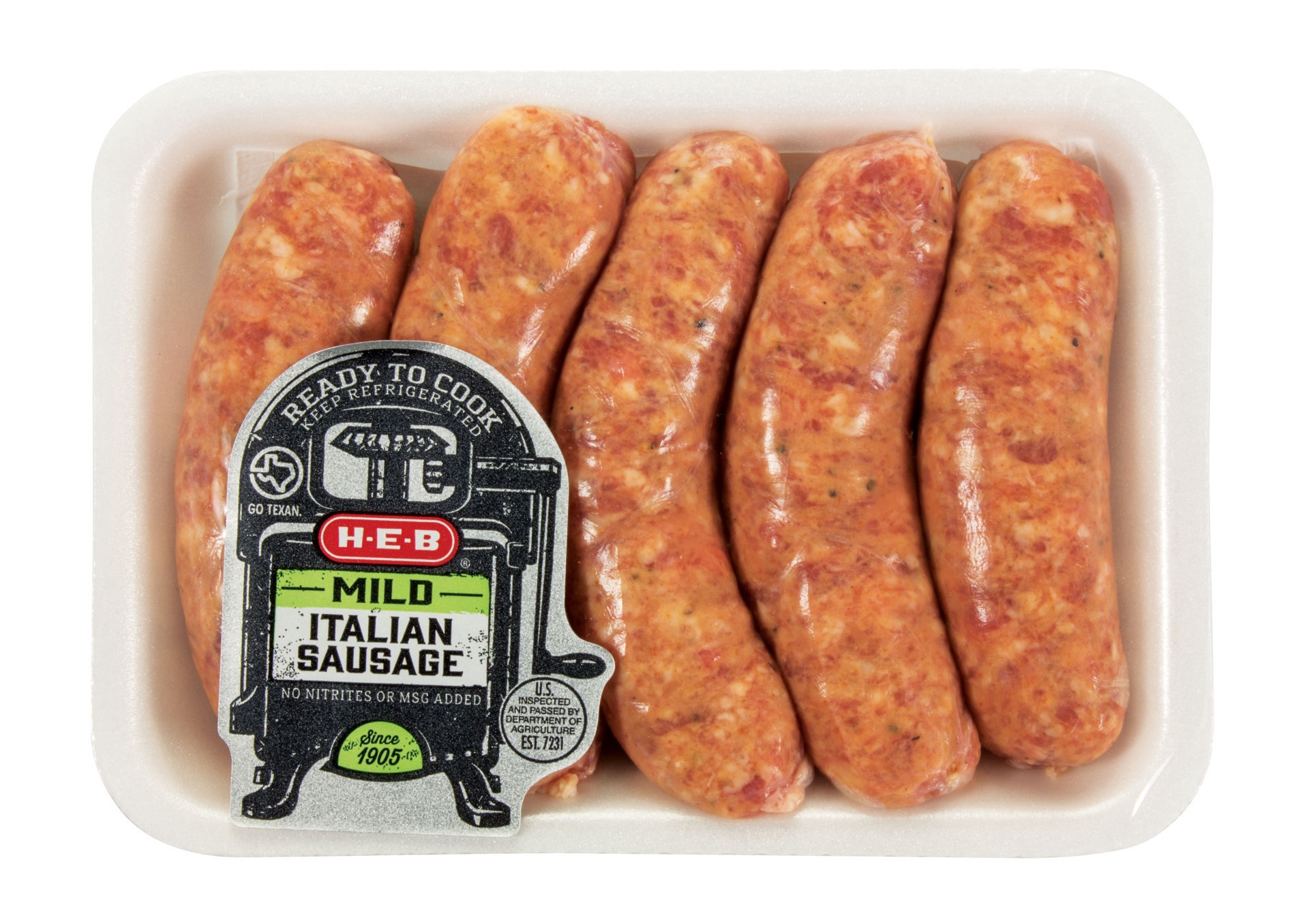 slide 1 of 1, H-E-B Mild Italian Link Sausage, 1 lb