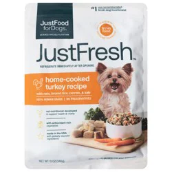 JustFoodForDogs JustFresh Home-Cooked Turkey Recipe Dog Food 12 oz