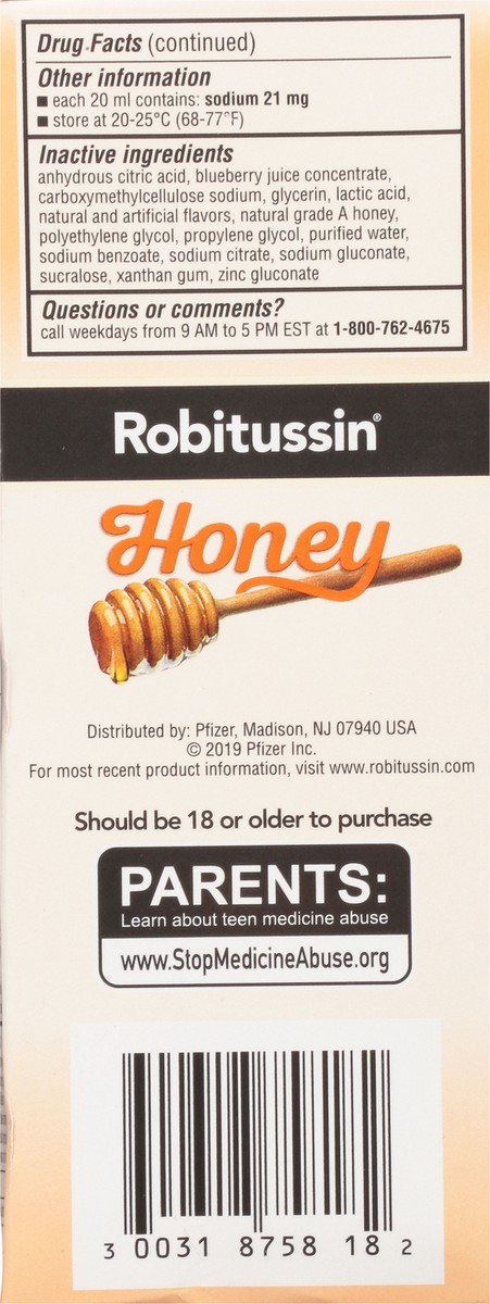 slide 7 of 9, Robitussin Adult Maximum Strength Honey Nighttime Cough DM 8 fl oz, 8 fl oz