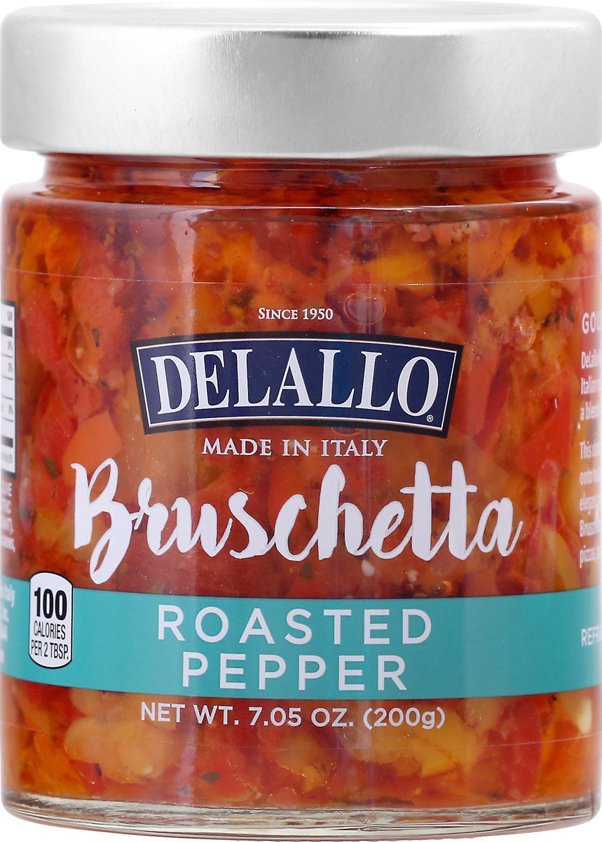 slide 3 of 8, DeLallo Roasted Red Pepper Bruschetta, 7.05 oz