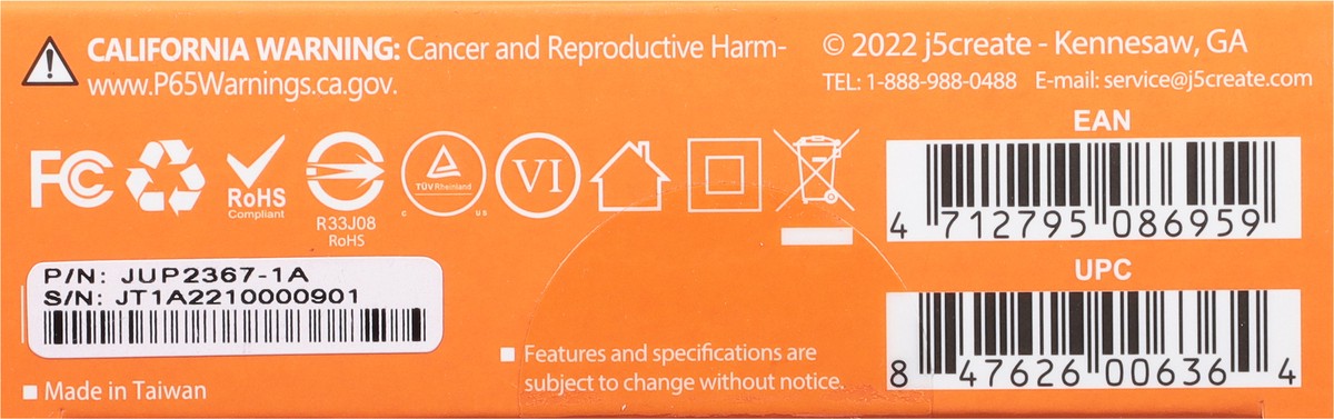 slide 2 of 9, j5create USB-C 2-Port Charger 1 ea, 1 ct