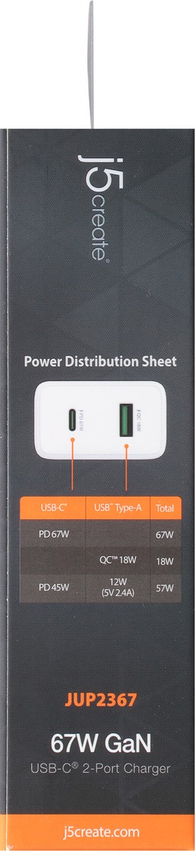 slide 6 of 9, j5create USB-C 2-Port Charger 1 ea, 1 ct