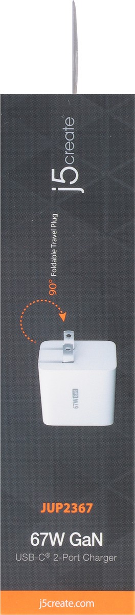 slide 4 of 9, j5create USB-C 2-Port Charger 1 ea, 1 ct