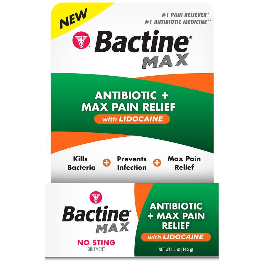 slide 1 of 3, Bactine Max Antibiotic + Pain Relieving Ointment+Lidocaine, 0.5 oz