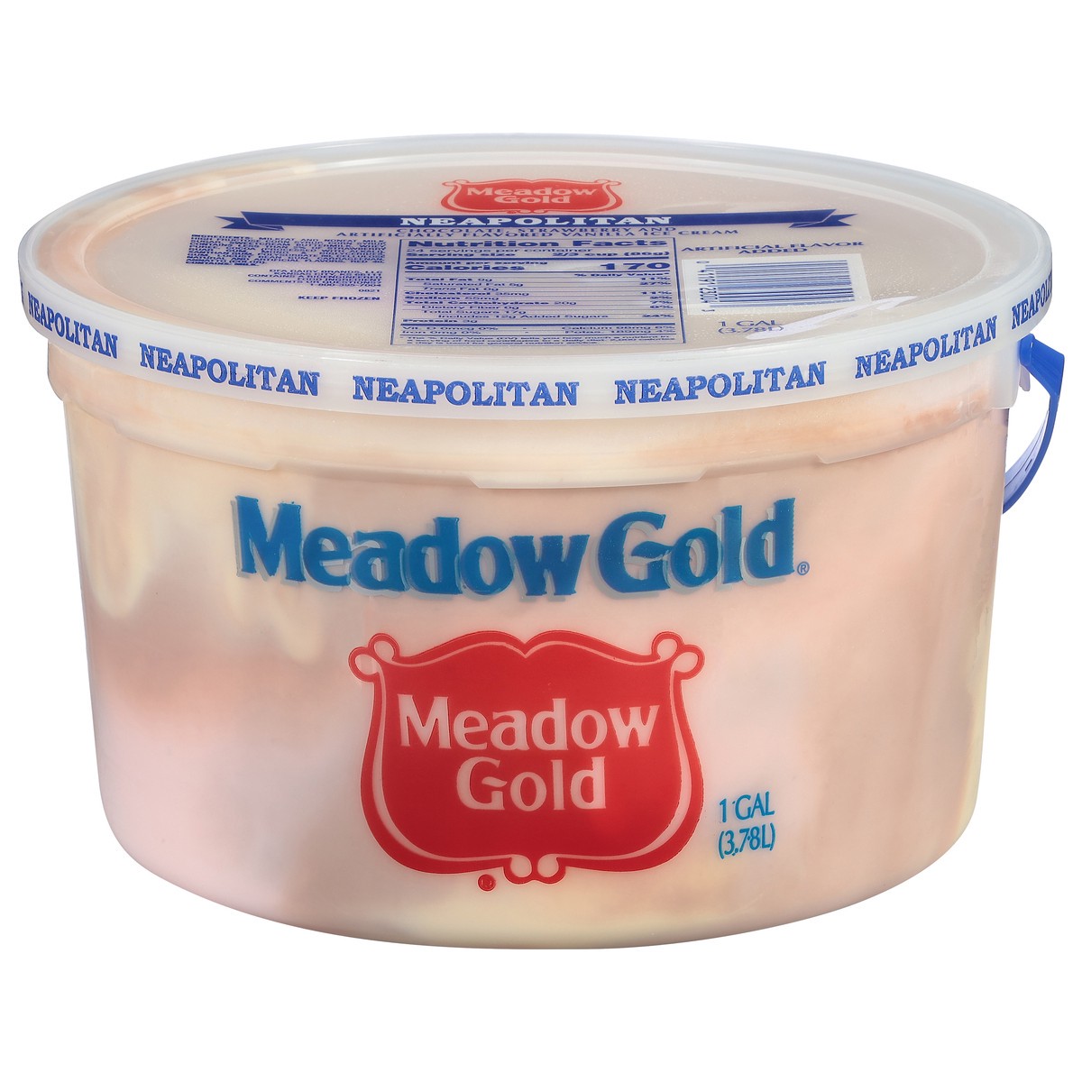 slide 1 of 6, Meadow Gold Neapolitan Ice Cream 1 gal, 128 fl oz