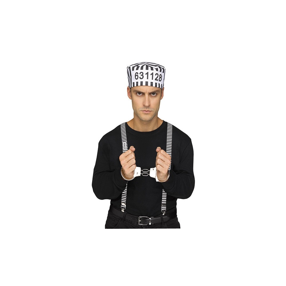 slide 1 of 1, Fun World Suspender Character Prisoner Costume, 1 ct