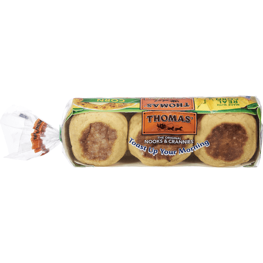 Thomas' The Original English Muffins Nooks & Crannies Corn Hearty ...