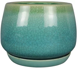 Everyday Living Dripping Geo Bell Planter - Green/Blue
