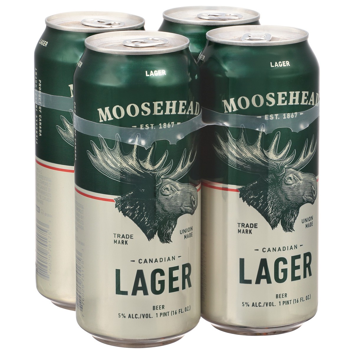 slide 6 of 9, Moosehead Canadian Lager Beer 4 - 1 pt Cans, 4 ct; 12 oz