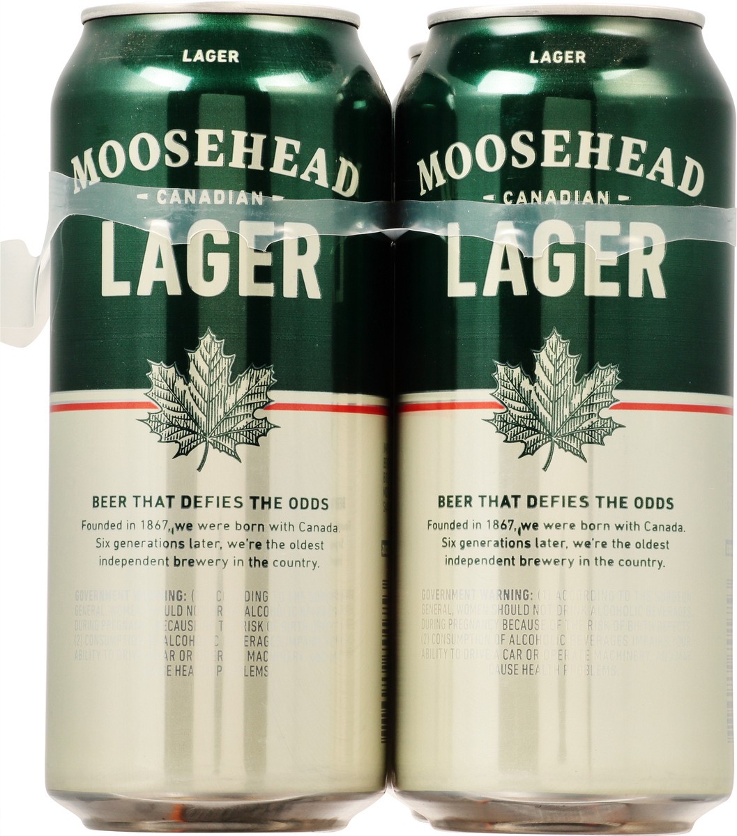 slide 3 of 9, Moosehead Canadian Lager Beer 4 - 1 pt Cans, 4 ct; 12 oz