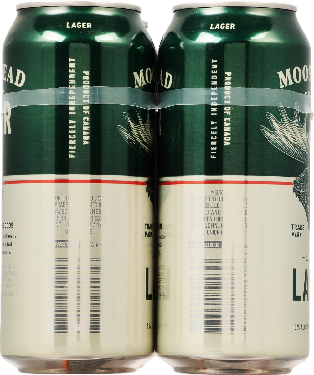 slide 7 of 9, Moosehead Canadian Lager Beer 4 - 1 pt Cans, 4 ct; 12 oz