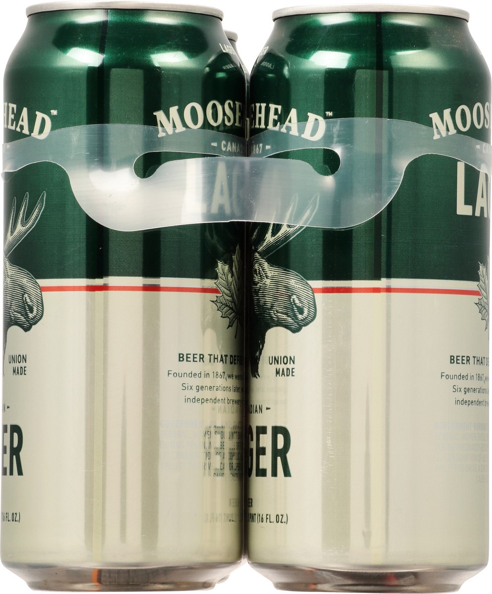 slide 2 of 9, Moosehead Canadian Lager Beer 4 - 1 pt Cans, 4 ct; 12 oz