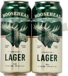 Moosehead Canadian Lager Beer 4 - 1 pt Cans