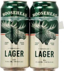 Moosehead Canadian Lager Beer 4 - 1 pt Cans