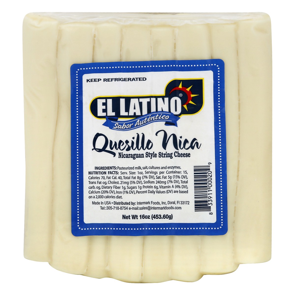slide 1 of 9, El Latino Quesillo Nica Nicaraguan Style String Cheese 16 oz, 16 oz
