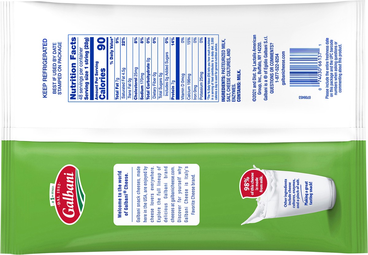 slide 8 of 9, Galbani 48oz Whole Milk String Cheese, 48 oz