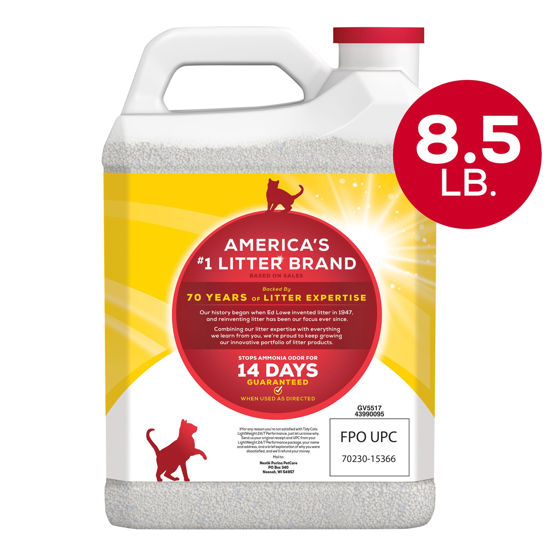 slide 2 of 8, Tidy Cats Purina Tidy Cats LightWeight, Low Dust, Clumping Cat Litter Odor Control 24/7 Performance Multi Cat Litter, 8.5 lb