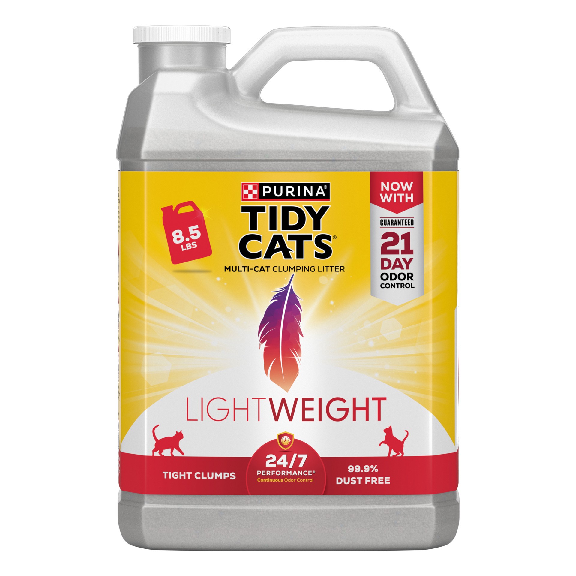 slide 1 of 8, Tidy Cats Purina Tidy Cats LightWeight, Low Dust, Clumping Cat Litter Odor Control 24/7 Performance Multi Cat Litter, 8.5 lb