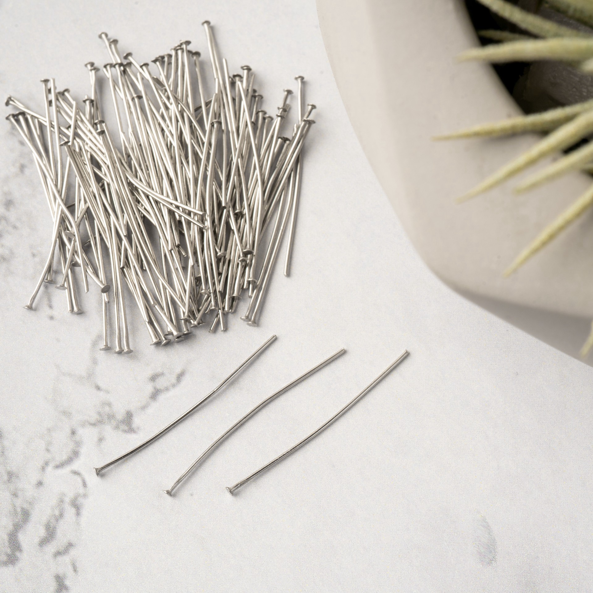 slide 3 of 3, 1" Stainless Steel Head Pins By Bead Landing, 1 in