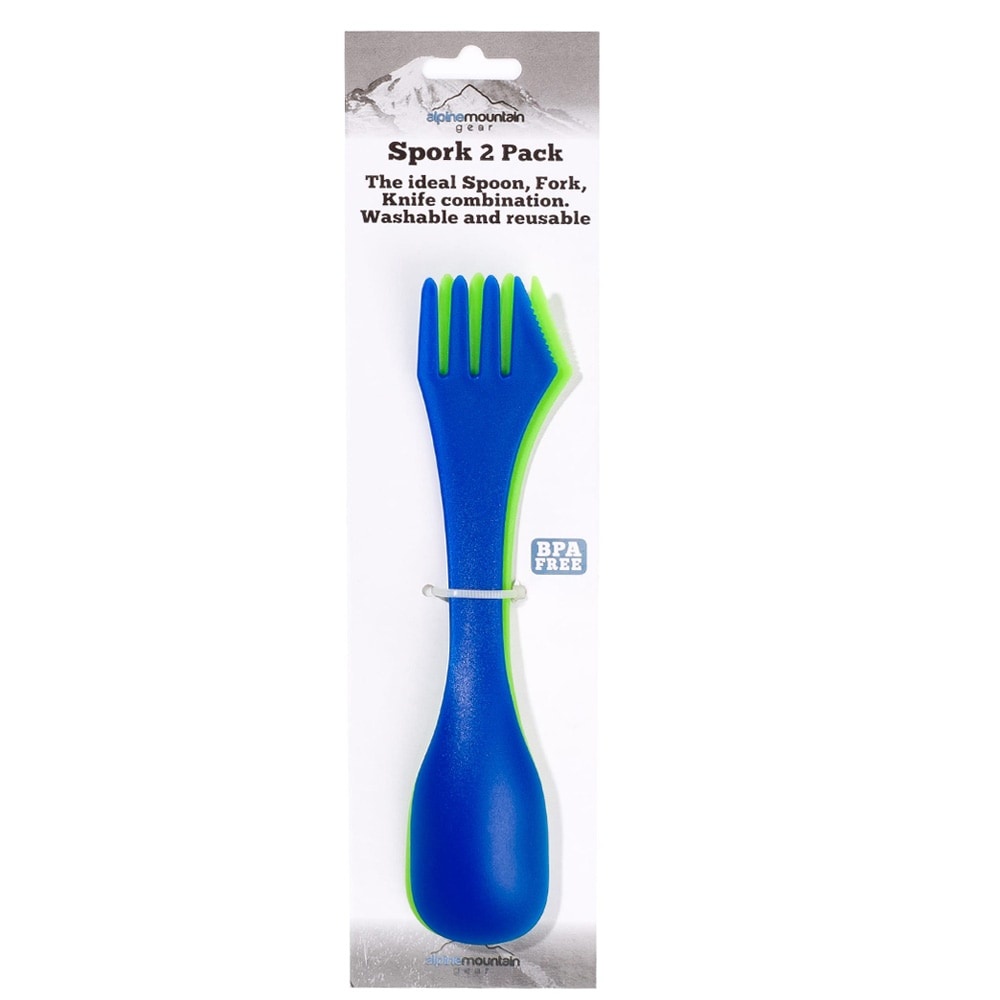 slide 1 of 1, Alpine Mountain Gear Spork - Blue/Green, 2 ct